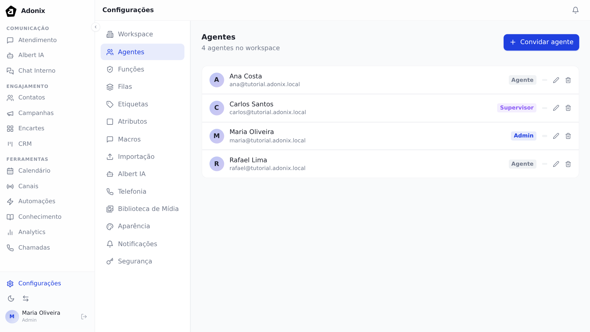 Gerenciamento de Agentes