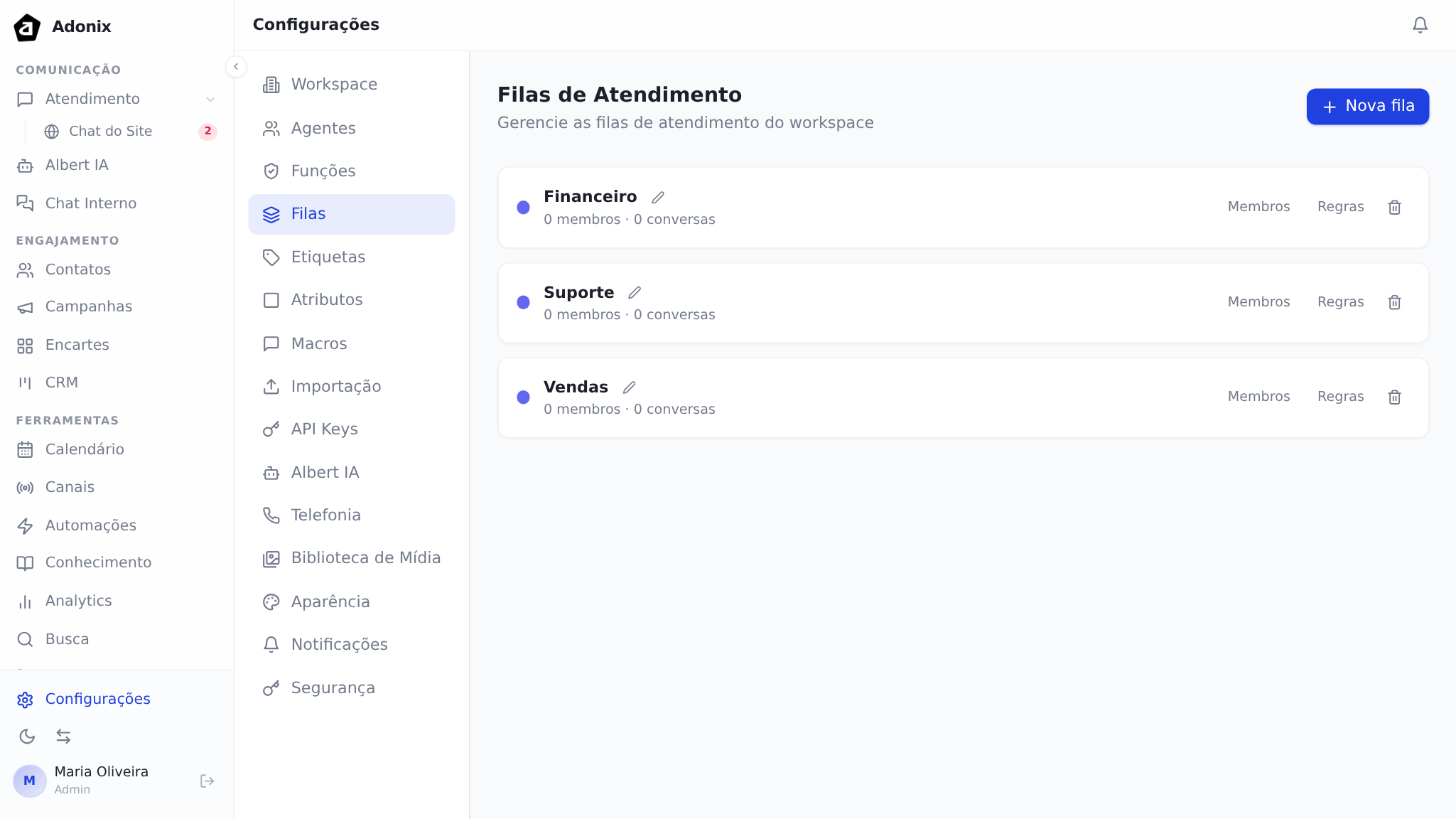Configuração de Filas