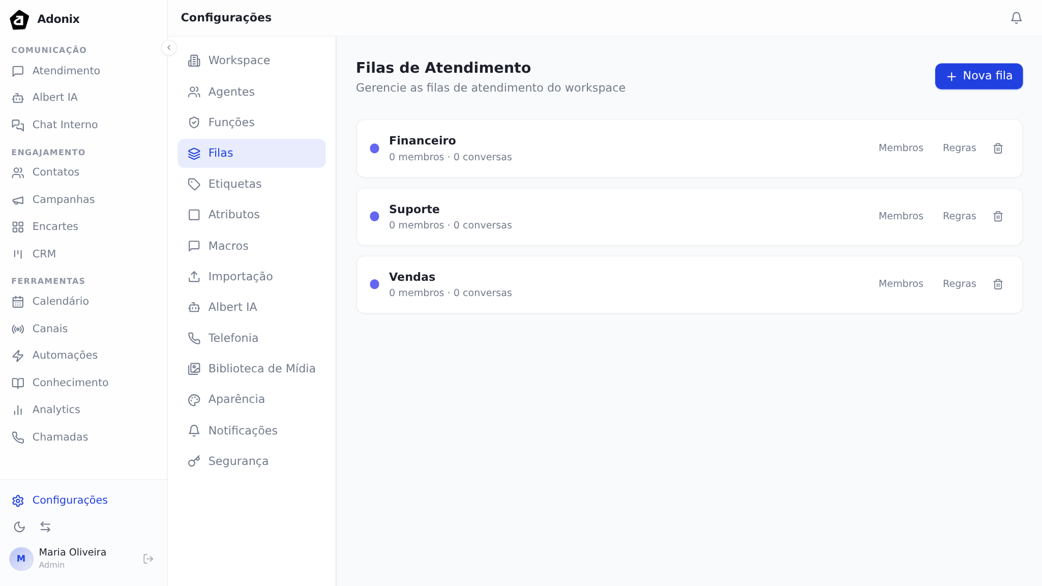 Configuração de Filas